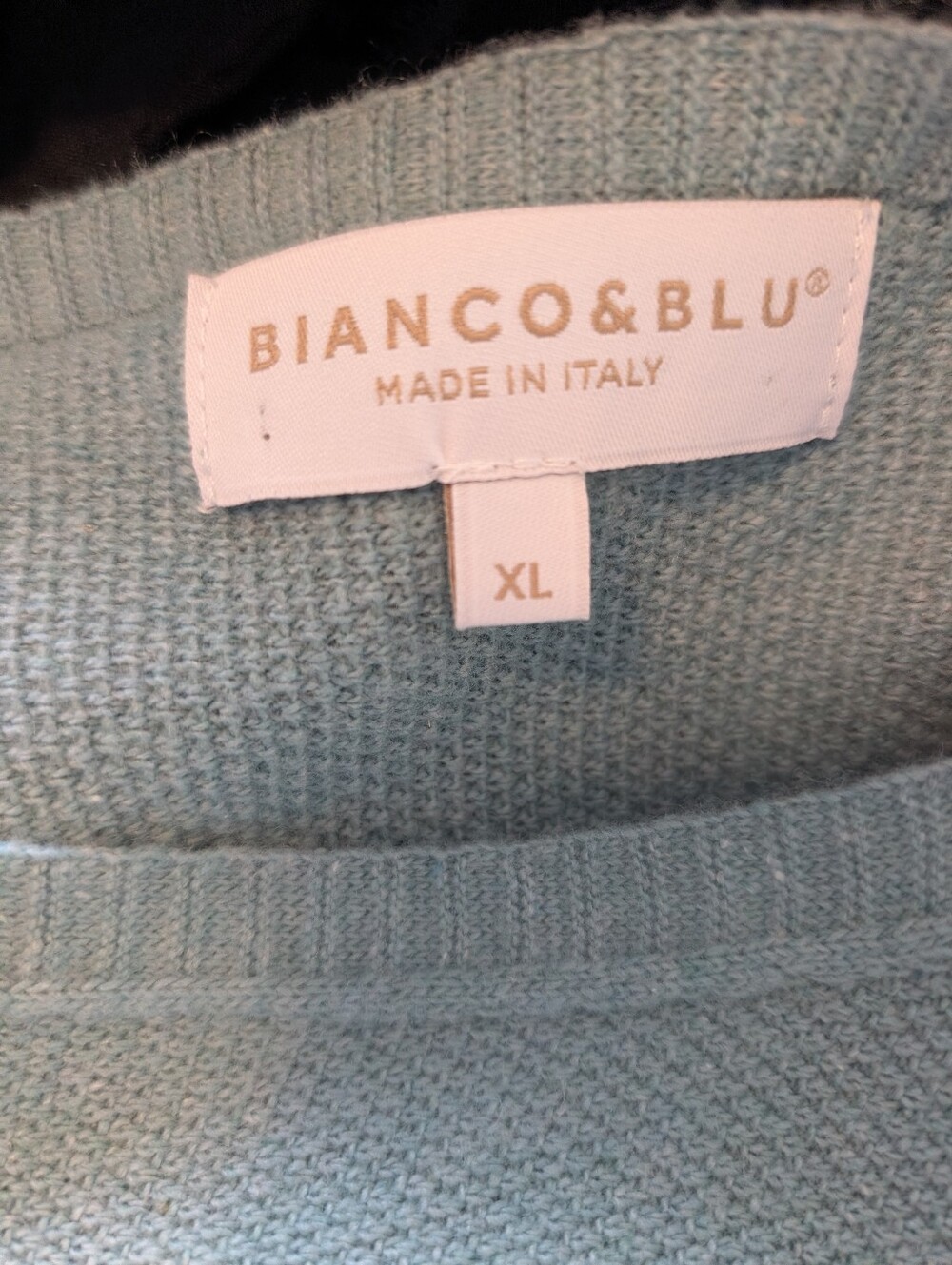 Bianco & Blu Italy Wool Cashmere Old Money Batwing Knit Sweater Sage Green XL - Picture 5 of 6